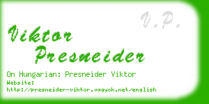 viktor presneider business card